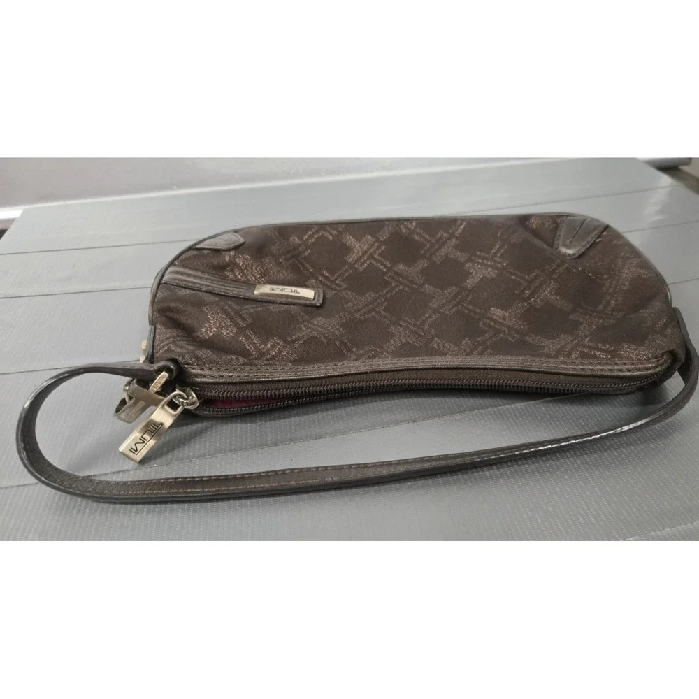 Goku Tumi Accessory Pouch Monogram Logo Plate Canvas Black